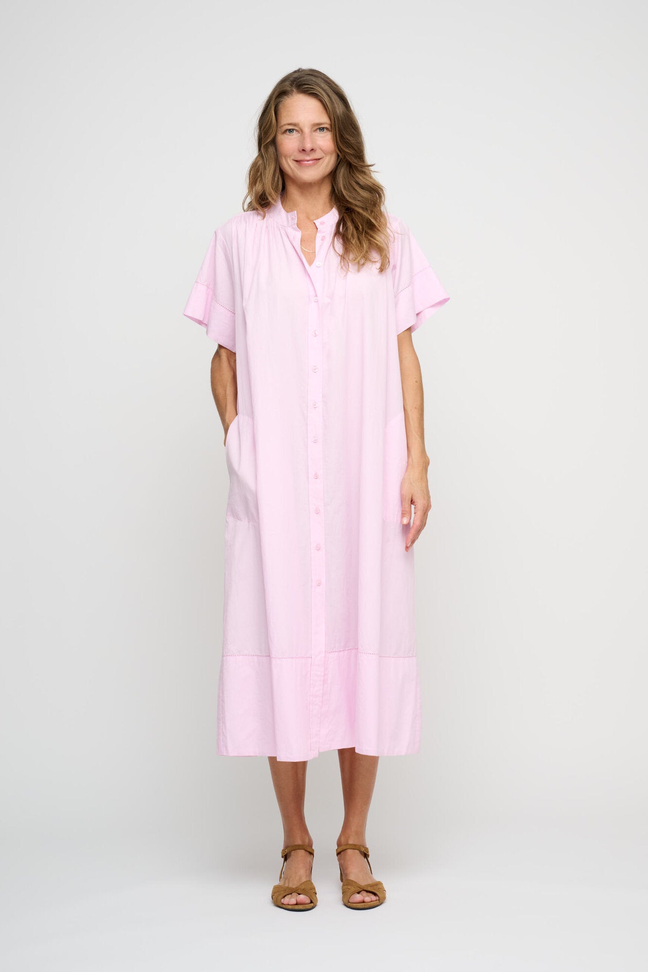 June chambray skjortekjole - Light Pink